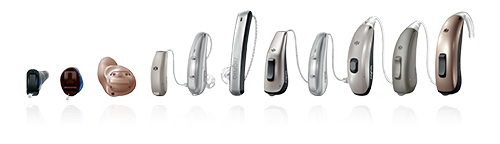 lineup of hearing aid devices