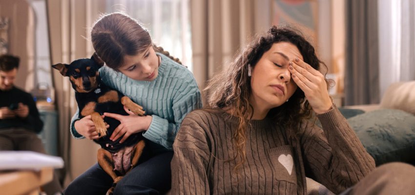 Daughter concern of her mom's tinnitus headache